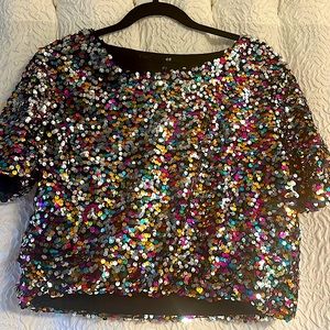H & M Confetti crop top short sleeve top 💕